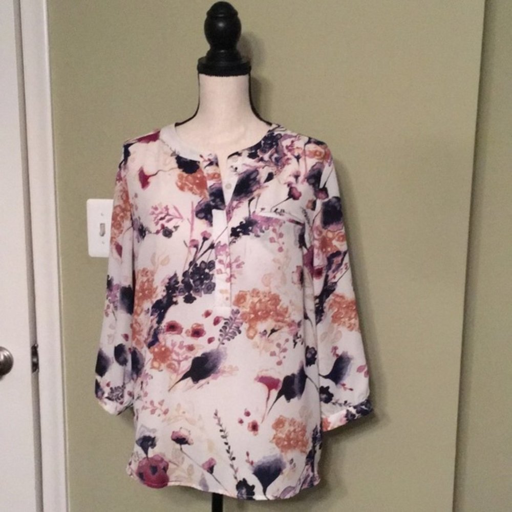 Floral 3/4 Sleeve Blouse